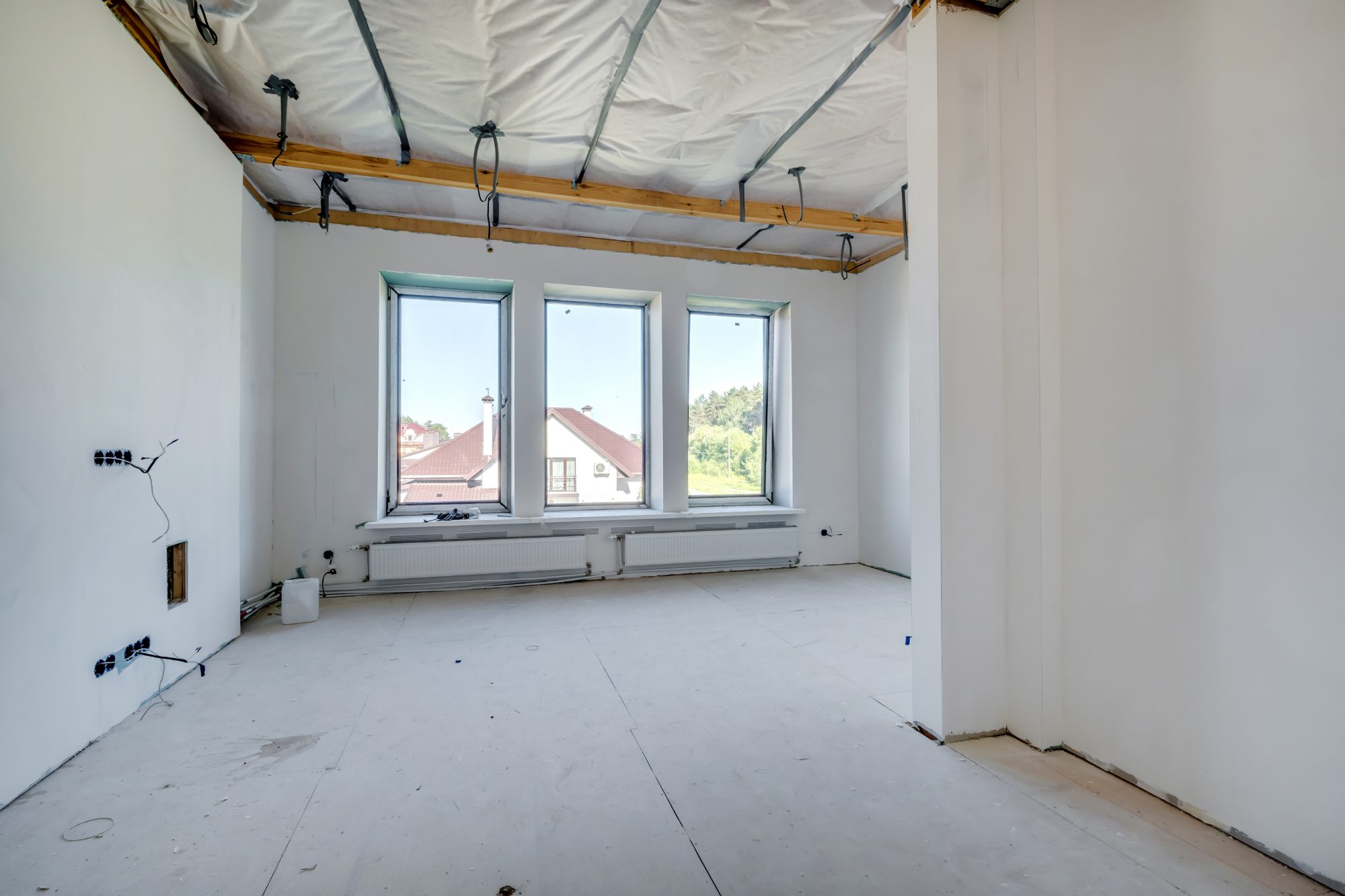 Bright interior room during build back